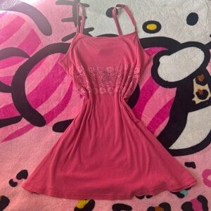 Josie Pink Mini Dress With Lace Detailing